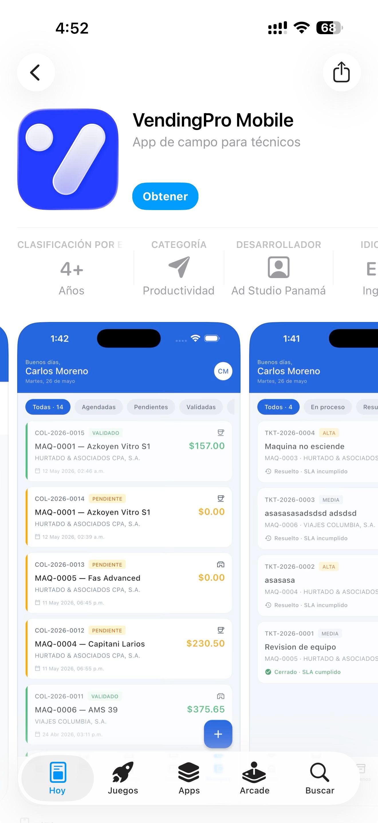 VendingPro Mobile en el App Store de iOS